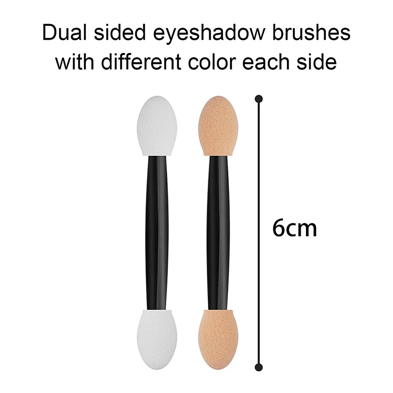 

200Pcs/Pack Disposable Eyeshadow Brush Sponge Tipped Oval Makeup Tool Dual Sides Eyeshadow Brush Comestic Applicator