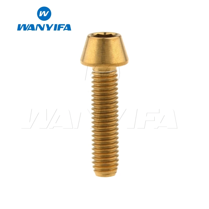 M5x20 Gold Wanyifa M5x9 15, 16, 18, 20, 25 30 35, 40 45 50 55 60 мм шестигранный ключ конической головкой Винт с титановым болтом для Велосипедный вынос руля - Цвет: M5x20 Gold