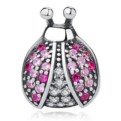 Belawang Талисманы Fit Pandora Браслеты DIY Аутентичные стерлингового серебра 925 Розовый Кристалл Шарм украшения из бисера Интимные аксессуары - Цвет: PY1848
