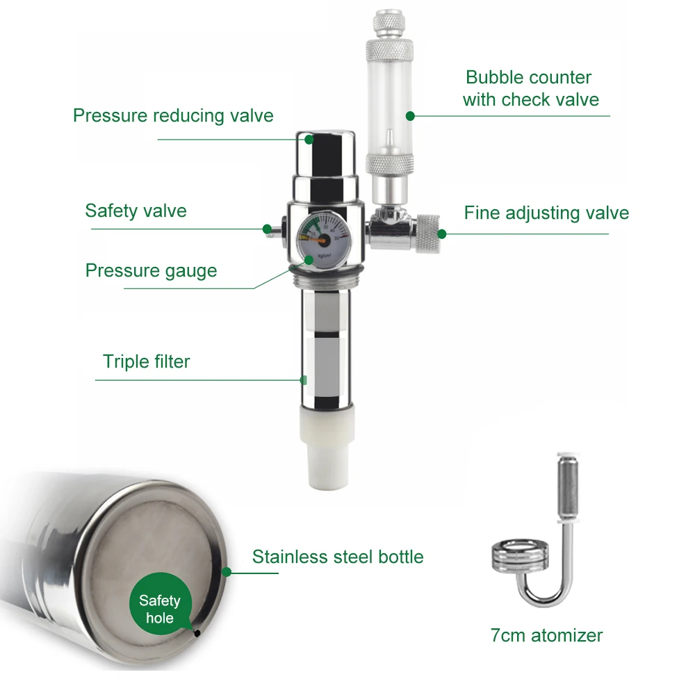 7 см СО2 распылитель 2L двойной аквариум Генератор системы комплект углекислого
