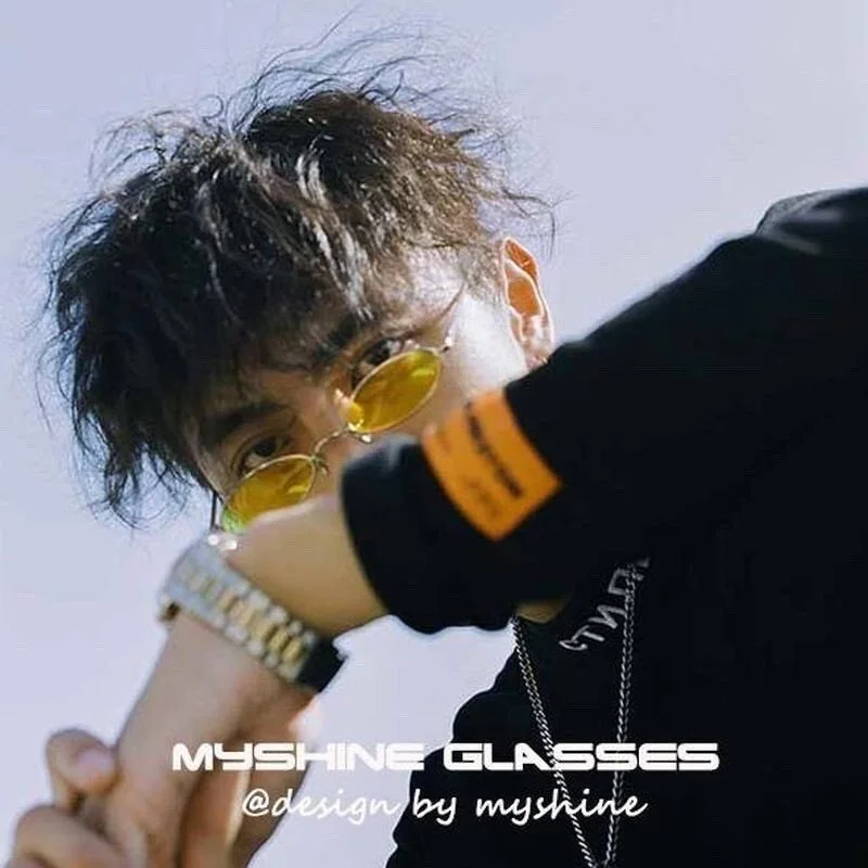 

Cermin Mata Viral Tiktok Oval Small Retro Vintage Elliptical Metal Frame Sunglasses Women Shades Men UV400