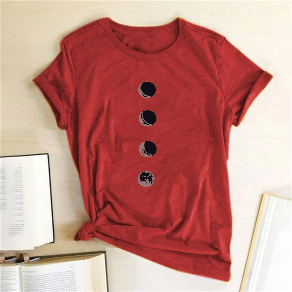 

Funny New Moon Planet Print T Shirt Women Shirts Femme O Neck Short Sleeve Summer T-Shirt Tops 2020 Woman Clothes Ropa Mujer