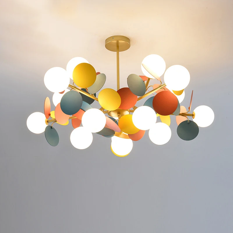 Современная цветная люстра светодиодный светильник для детской комнаты