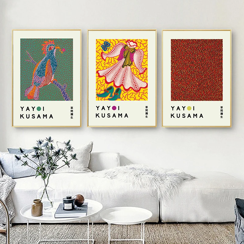 

Японские художественные постеры и принты Yayoi Kusama, современные настенные картины на холсте для гостиной, домашний декор