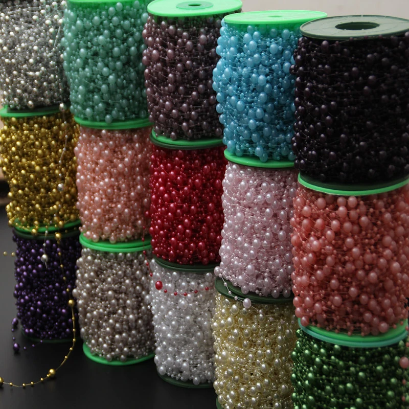 5 ярдов 3 мм 8 бусины леска искусственная фотогирлянда цветы свадебное