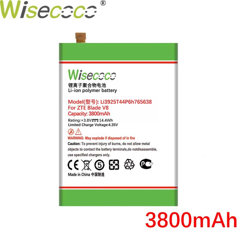 

WISECOCO 3800mAh li3925t44p6h765638 Battery For ZTE BLade V8 Lite 5.0-inch Phone In Stock Latest Production High Quality Battery