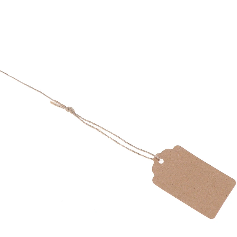 100Pcs/Lot Kraft Paper String Price Tags Blank Jewelry Label Gift Cards With 20m | Дом и сад