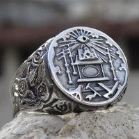 eyhimd mens 316l stainless steel freemason ring masonic symbol rings for men male freemasonry knights templar jewelry gifts