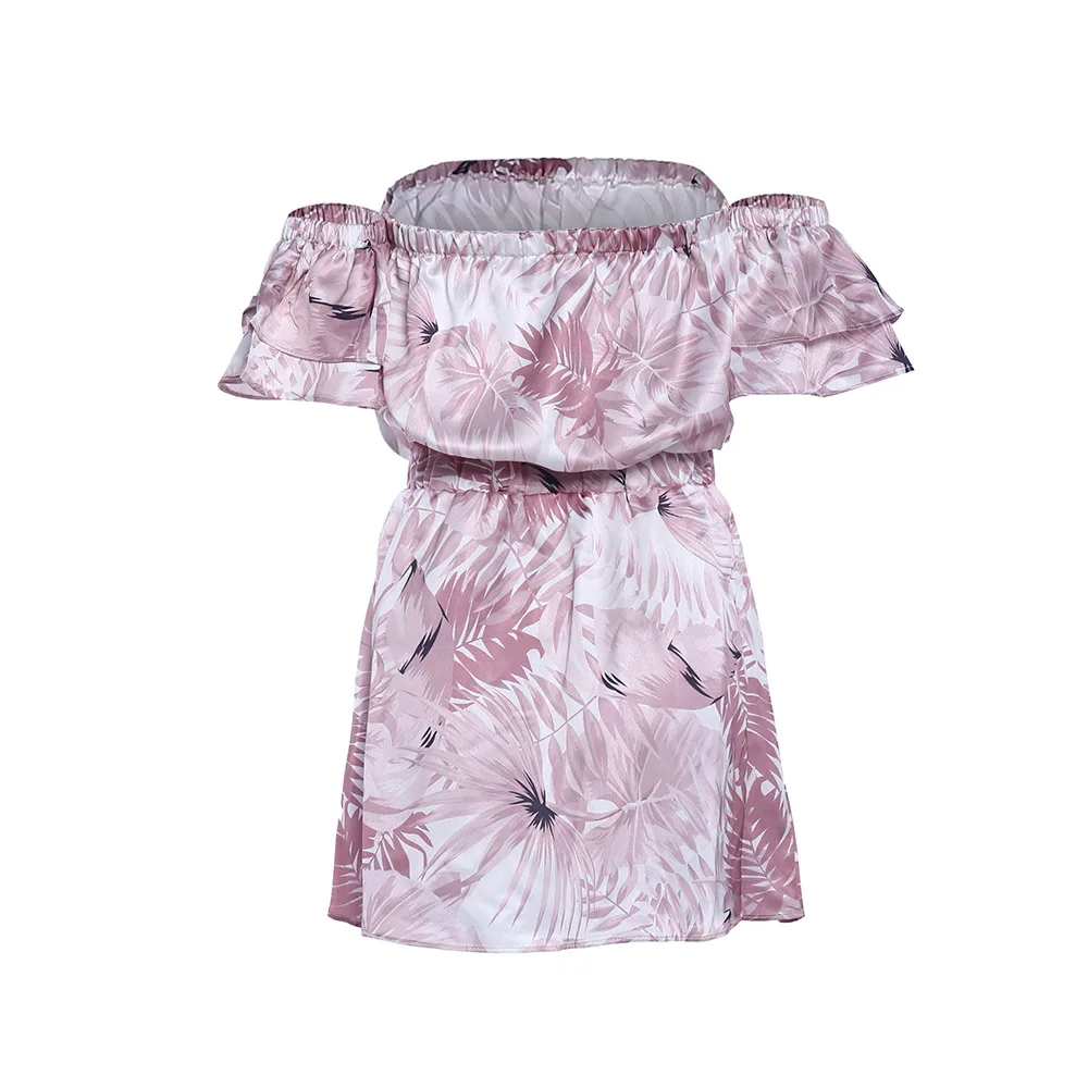 

Summer Women's Dresses New Tube Top Backless High Waist Mini Dress Sexy Spring Autumn Female Ball Gown Printing Pleated Skirts