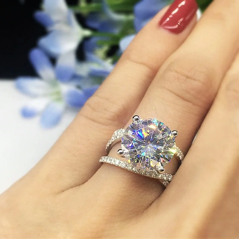 Женские крестообразные кольца CAOSHI обручальные с круглым фианитом класса ААА