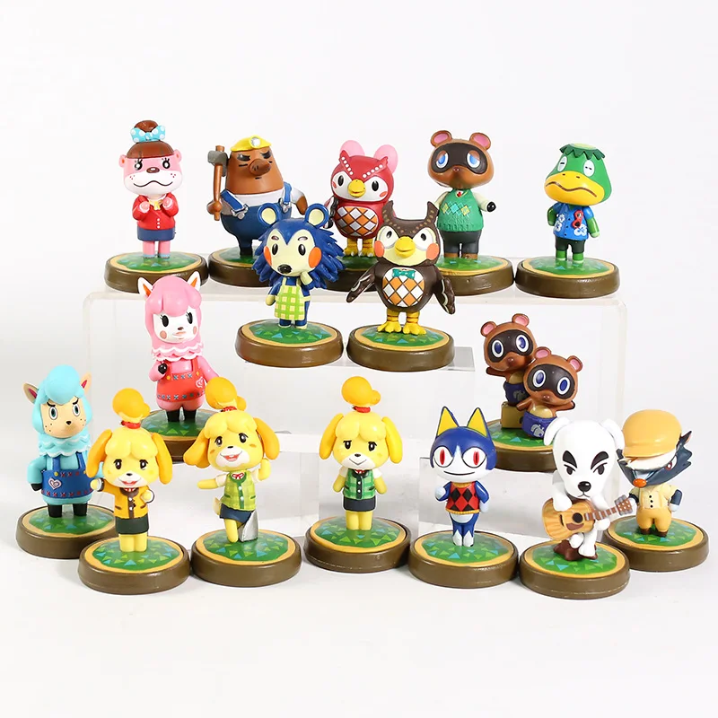 

Animals Isabelle Nook Timmy Tommy Kicks Blathers Celeste Rover Cyrus Lottie Mabel K.K. Collection Figures Toys 16pcs/set