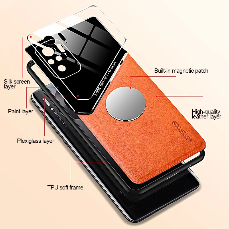 

redmy note10 pro case leather texture car magnetic holder cases for xiaomi redmi note 10 pro soft silicon frame shockproof coque