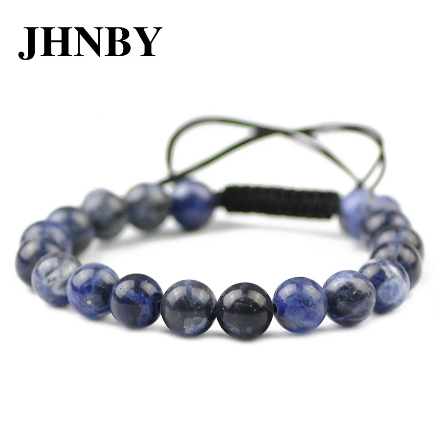 JHNBY Природный аметист камень Для мужчин и браслет очарование Для женщин 6/8/10/12 мм бусины плетеный/вставку внутрь эластичного ремешка любителей моды Ювелирные изделия Подарки
