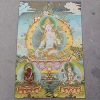 35 thangka embroidery tibetan buddhism silk embroidery brocade nepal three eyed white tara buddha statue thangkas