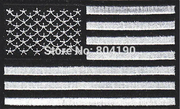 4 &quotчерно-белая нашивка на плечо с американским флагом США униформа MILSPEC темный OPS
