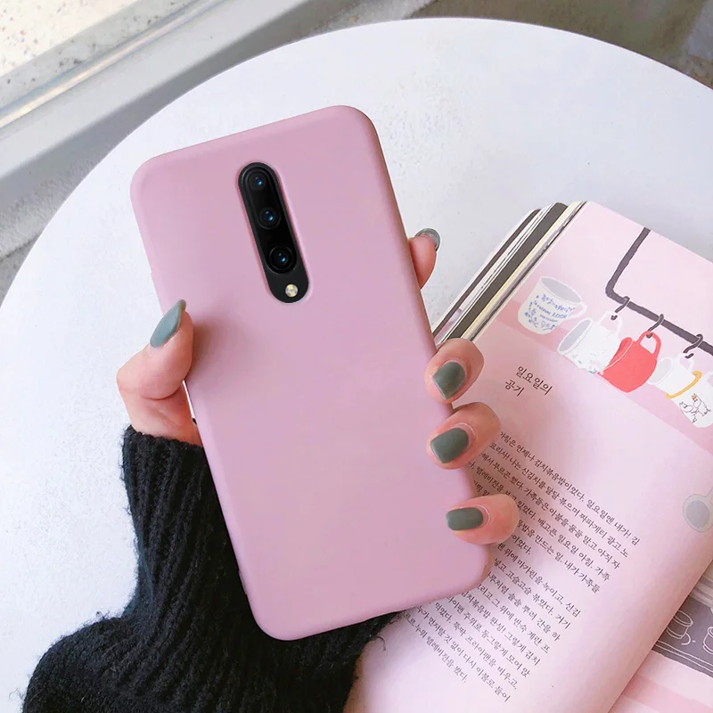 Pink Тонкий чехол для oneplus 7 pro, Мягкий Силиконовый ТПУ матовый чехол для oneplus 6t 5 t, защитный чехол для one plus 6, чехол в виде ракушки - Color: Pink