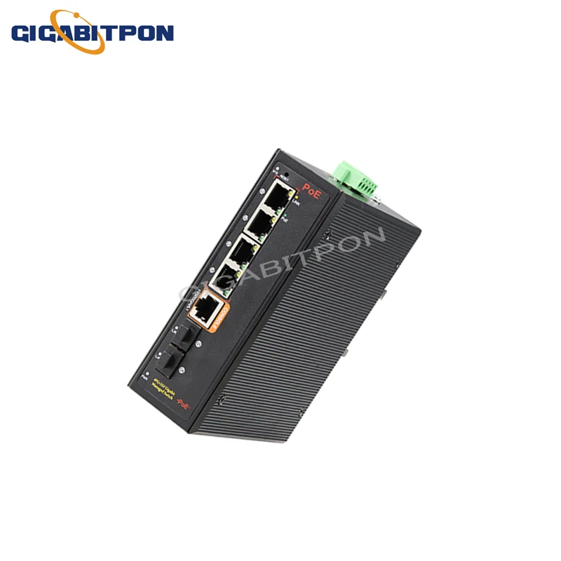 Industrial 6-port full Gigabit POE switch Ethernet intelligent managed switch 4*POE+2*SFP 802.3af/at IP40 lightning protection D