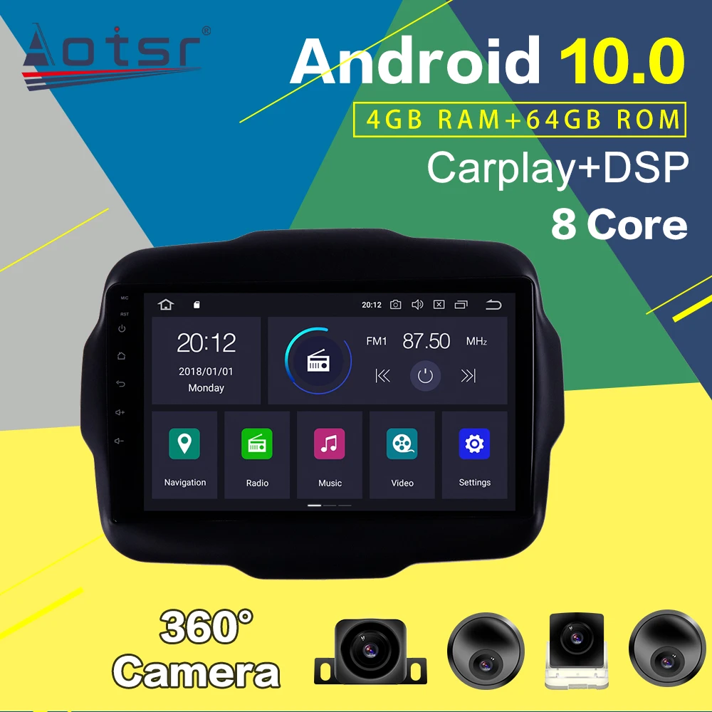 Автомобильный радиоприемник GPS навигации для Jeep Renegade 2014 2015 2018 Android автомобильный