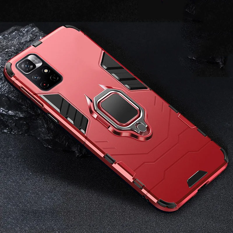 Metal Magnetic Case for Xiaomi Redmi Note 11 Pro Plus 11T 10S 10 5G Ring Stand Holder Cover For Poco F3 X3 X4 NFC M3 M4 Capa | Мобильные