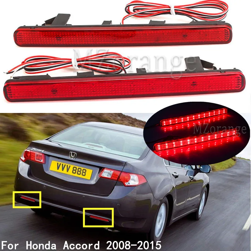 

1 Pair LED Rear Bumper Reflector Light For Acura TSX Sedan 2008-2015 For Honda Accord Tail Warning Driving Brake Fog Lamp