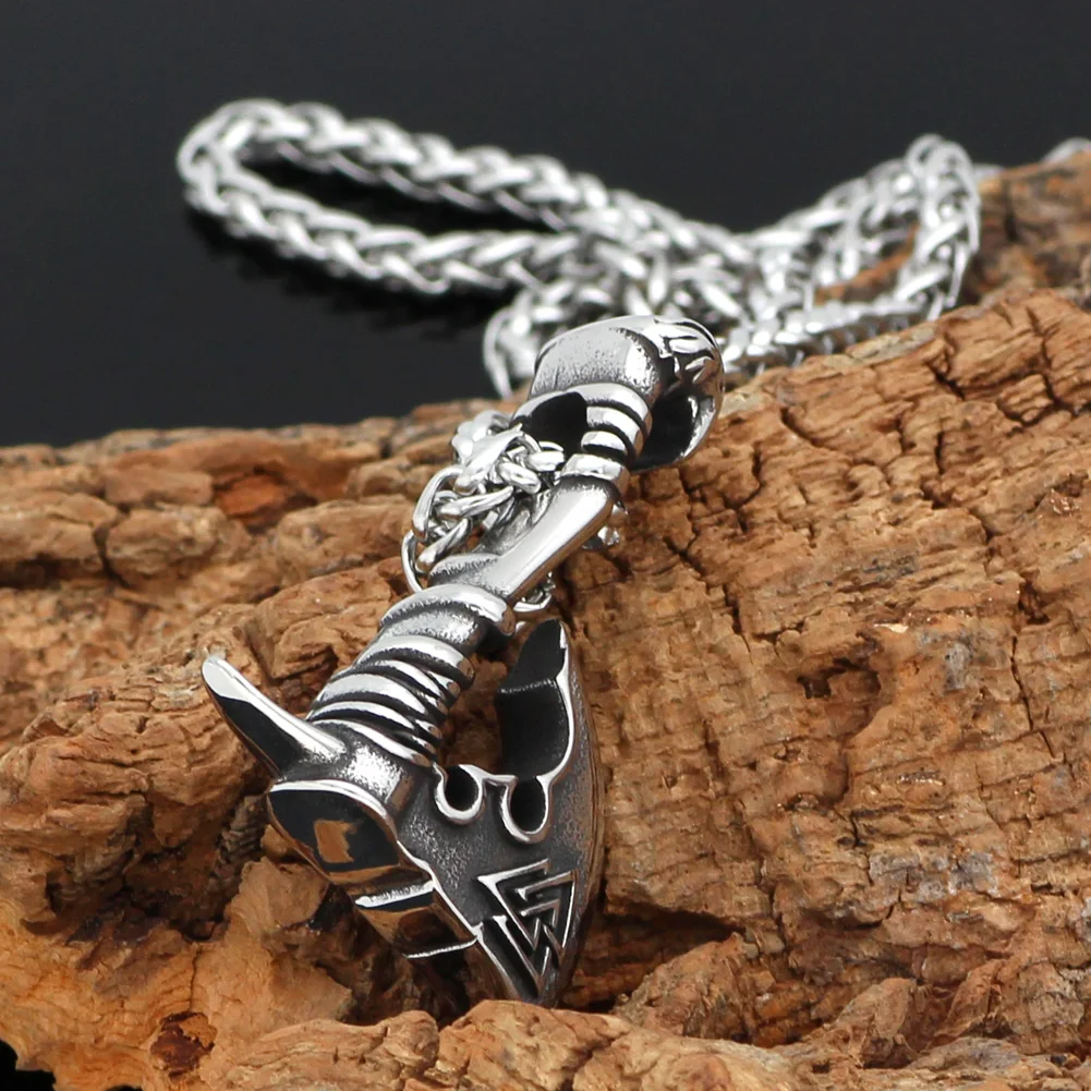 Мужская подвеска в виде топора из нержавеющей стали Viking Valknut Amulet|Ожерелья с