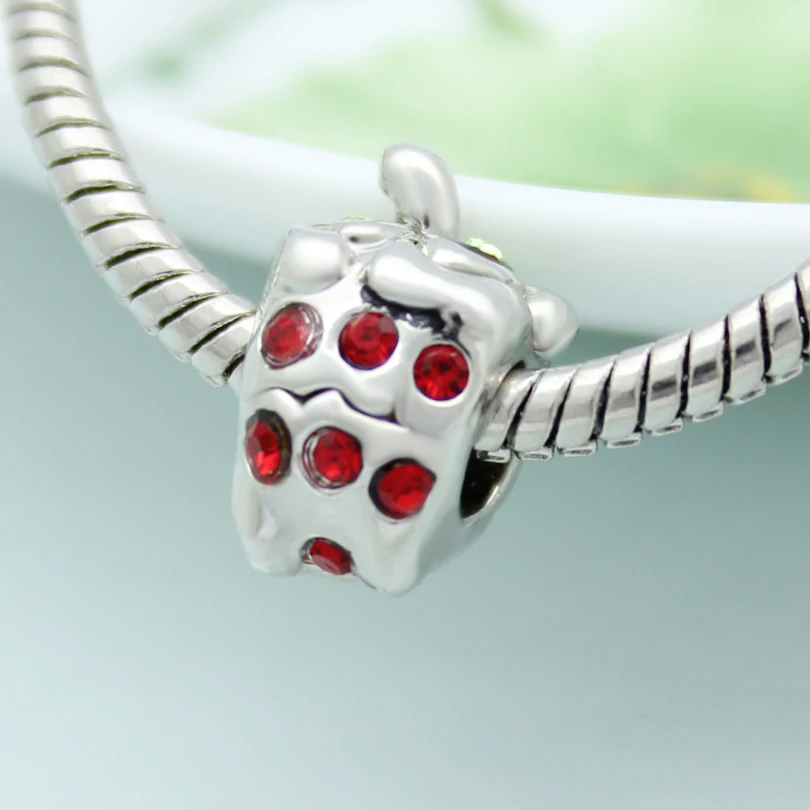 Большие красные амулеты "Клубника" бусины подходят для браслета Pandora