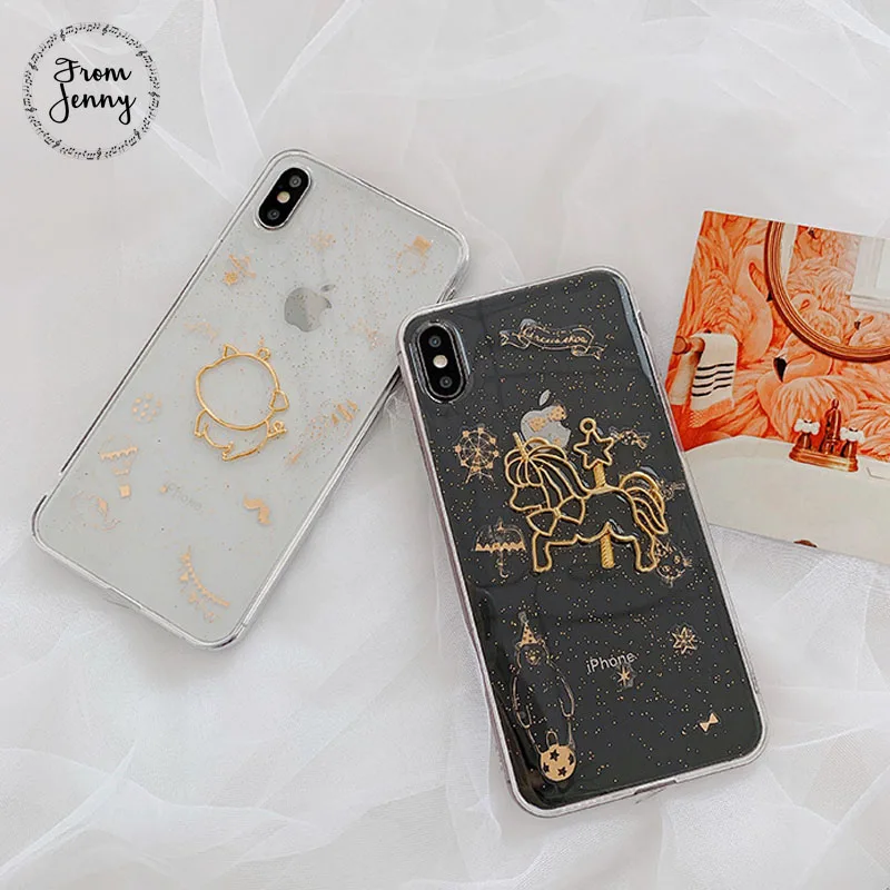 From Jenny Fantasy Trojan for iPhone x xr xs max 6 6s 7 8 Plus cartoon transparent mobile phone TPU protection soft shell |