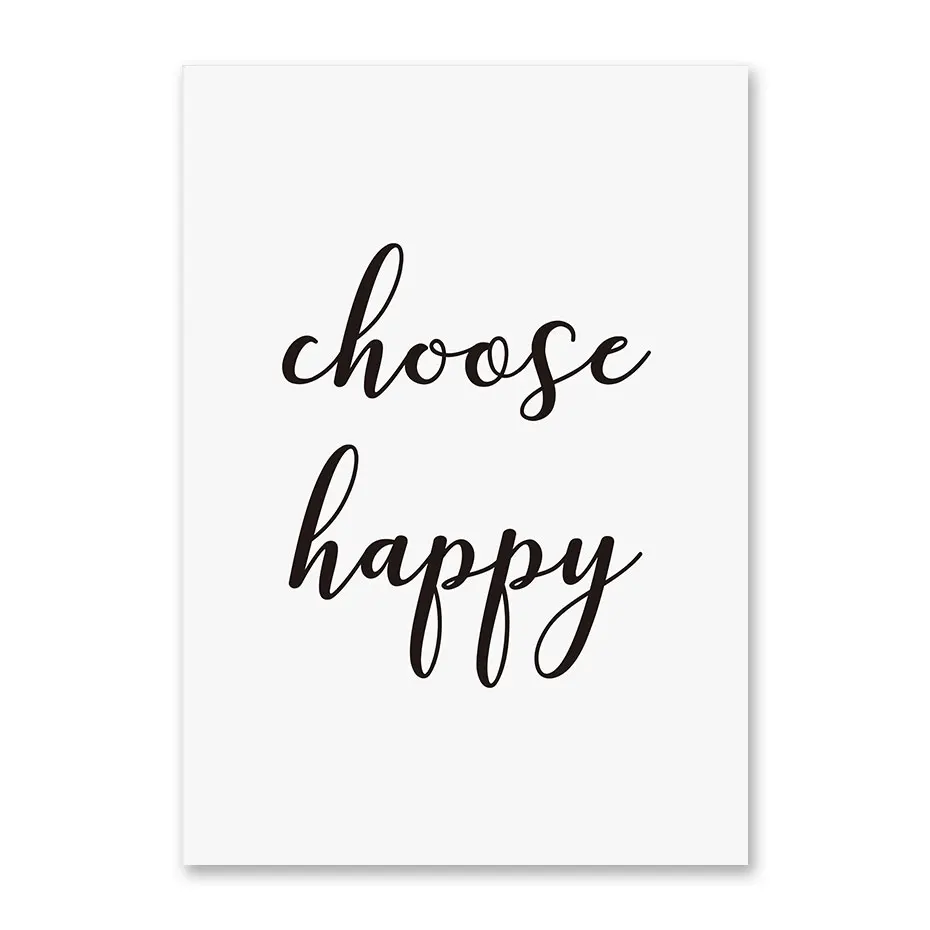 Вдохновляющая жизнь Цитата принты плакаты Be Happy буквы холст живопись Современные настенные картины для гостиной спальни домашний декор - Цвет: YCL90111-A