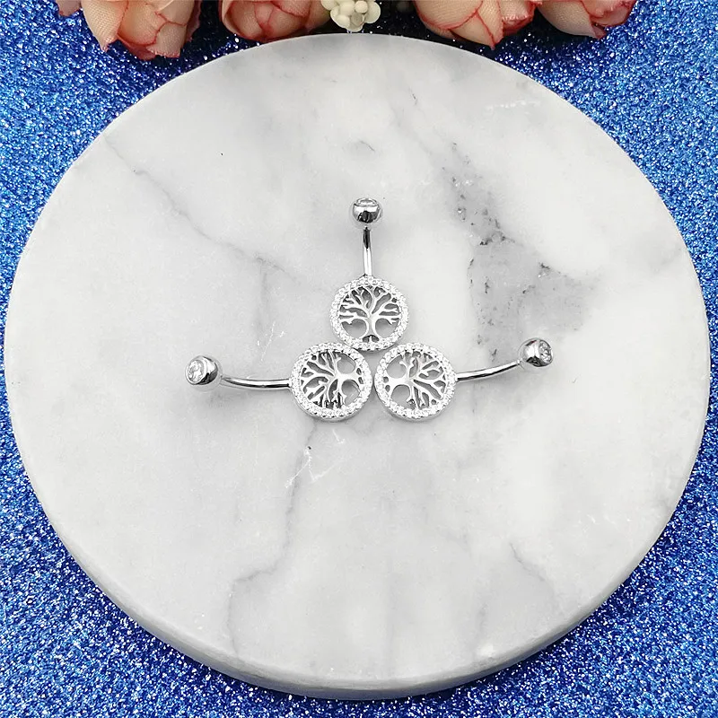 HelloLook 925 пробы Серебряная пупка для пирсинга живота женщин | Украшения и