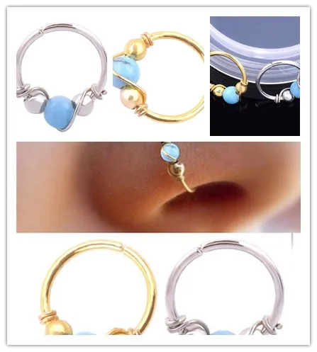 Кольцо из хирургической стали для пирсинга носа 6 мм/0 24 дюйма|Украшения тела| |