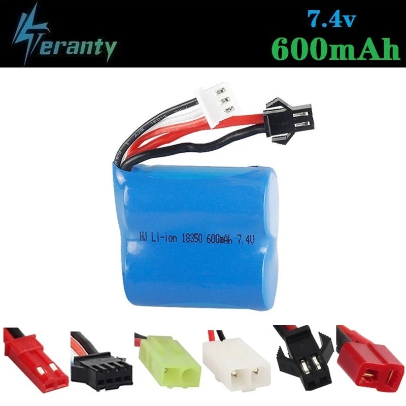 

7.4V 600mAh 18350 Li-ion Battery for Skytech H100 H102 High Speed Rc Racing Boat for JJ RC S1 S2 S3 S4 S5 Battery 7.4 V 1pcs