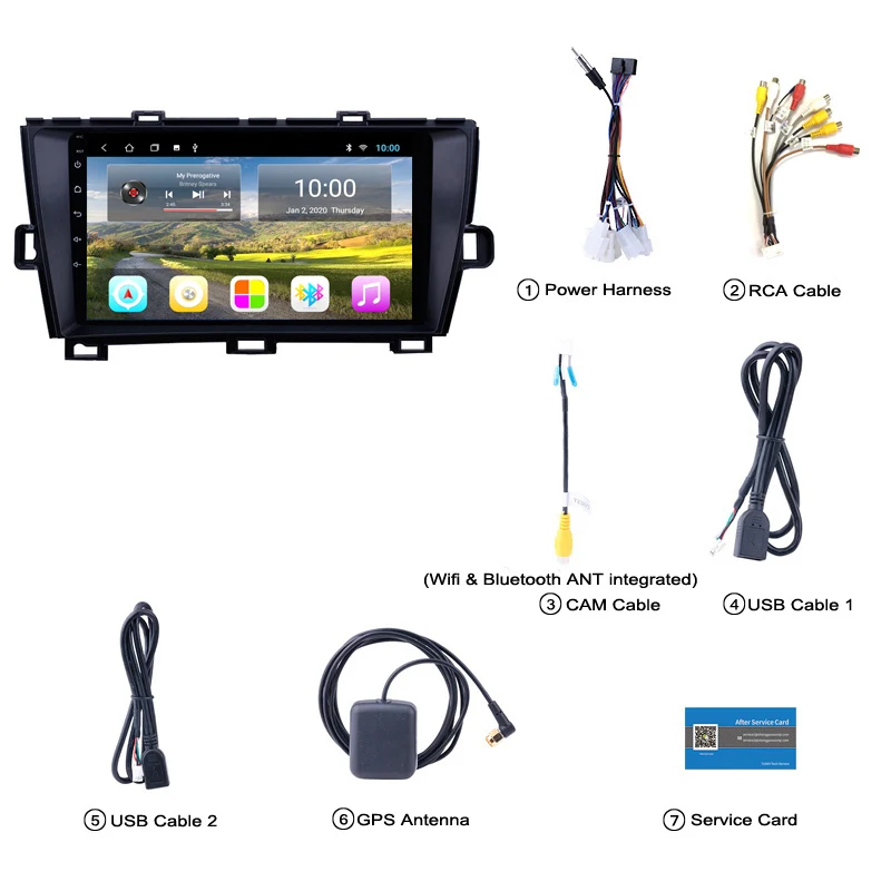 2G RAM Android 10 Car Multimedia GPS Radio Stereo For Toyota Prius 2009 2010 2011 2012 2013 Video Navigation | Автомобили и