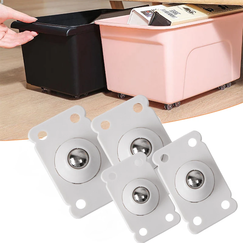 

Paste Type Universal Pulley 4Pcs Adhesive Storage Box Pulley Can Self-adhesive Pulley Home No Scratches Box Furniture Wheel
