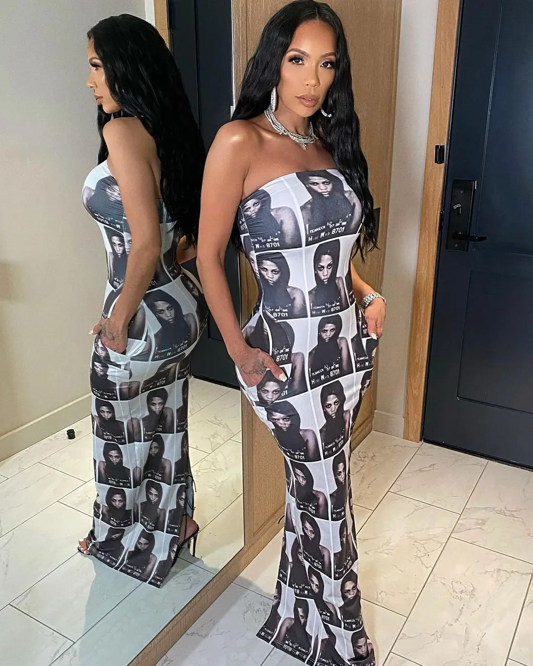 

New European and American women's fashion sexy print bra dress dresses women