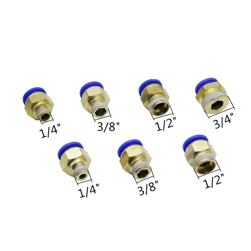 Воздушный пневматический шланг 14 мм 16 1/4 &quot1/8&quot 3/8 &quot1/2&quot 3/4 &quotс наружной резьбой