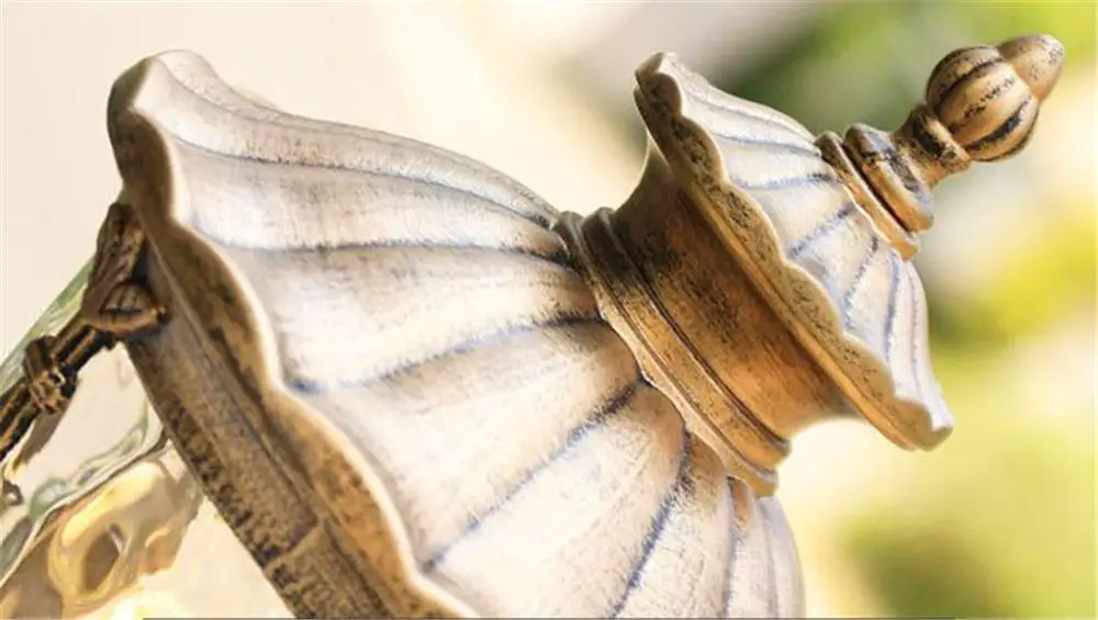 Промышленные античная Post светильник с кованые Стекло для палубы порог двор патио