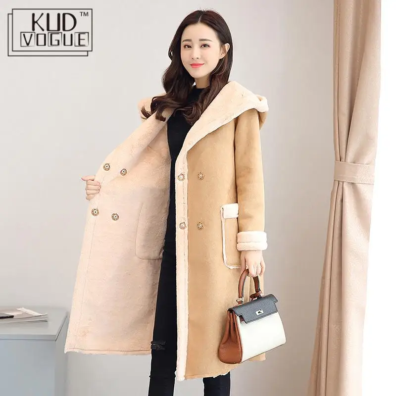 Женский шерстяной жакет из искусственного замшевые пальто для Осенне зимняя