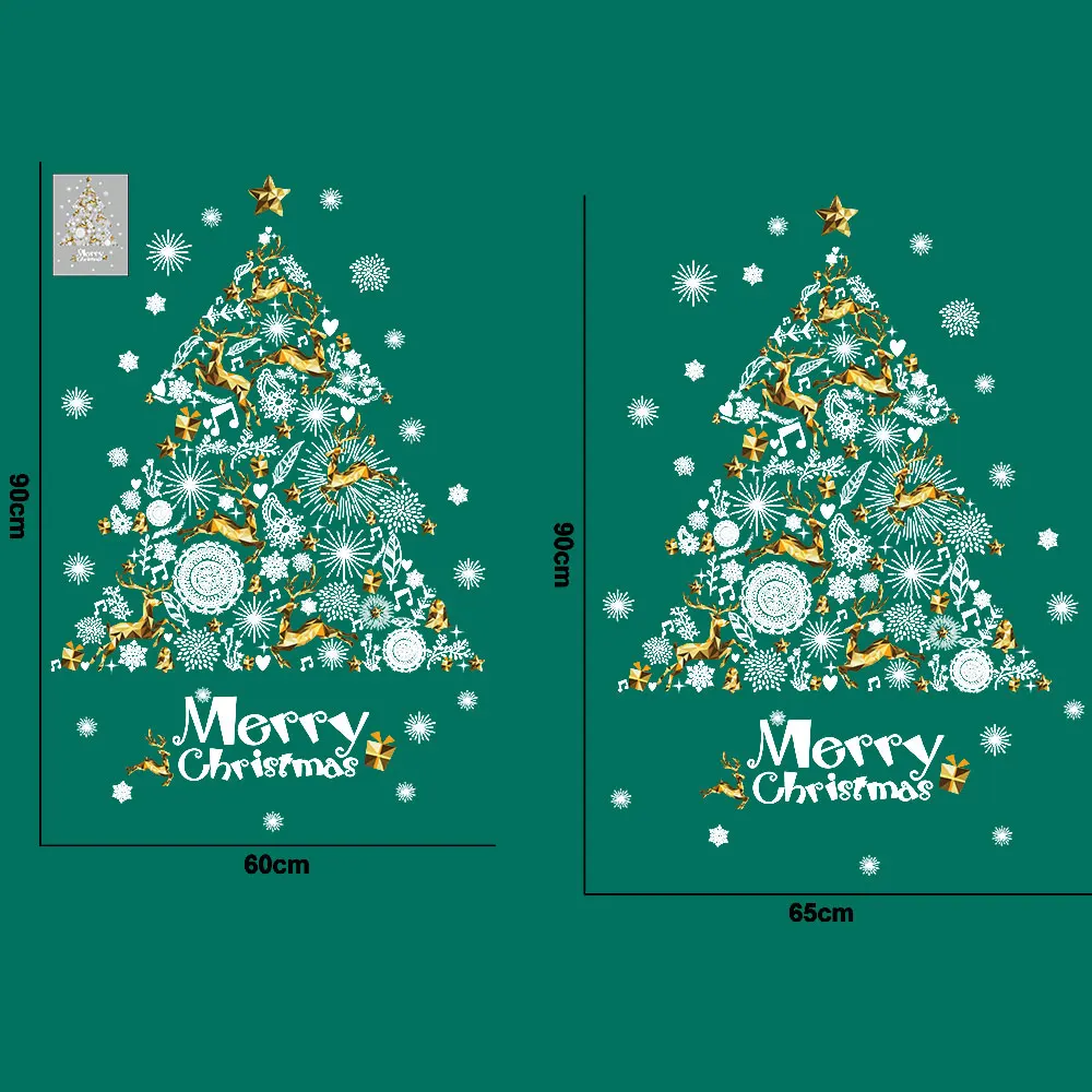 

Christmas Windows Wall Sticker Xmas Tree Snowflake Festival Shop Home Glass Door Art Removable Decal Decoration DIY wholesale