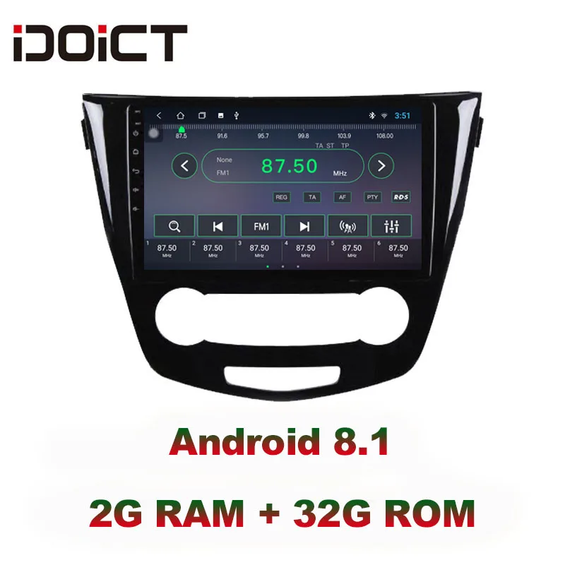 IDOICT Android 8 1 IPS 2G + 32G автомобильный DVD плеер GPS навигация Мультимедиа для Nissan кашкара