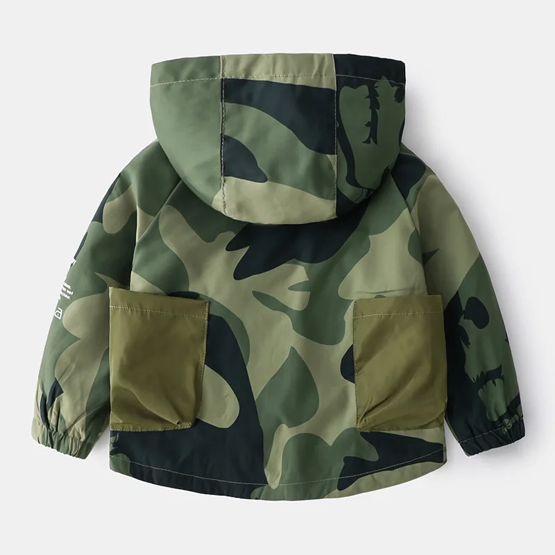 

Boys Coat Spring Long-sleeve Childrens Camouflage Top Hooded New Kids Clothes Baby Tops Tide Clothes