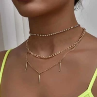 ywzixln fashion punk multi layer neck chains jewelry tassel bar pendant sexy gift accesories for female girls necklaces z0250