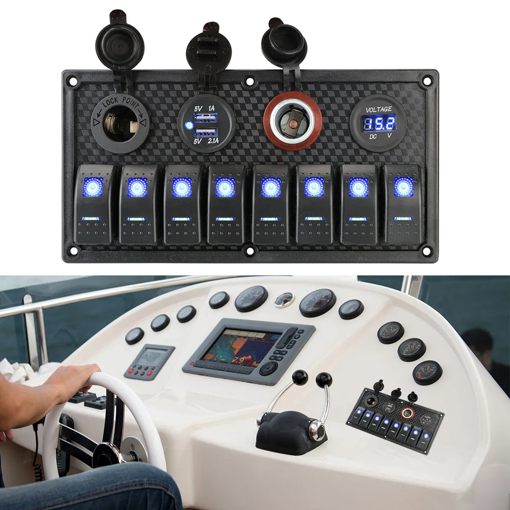 Панель переключателя 8 каналов для автомобиля морской автофургон 12 В/24 В цифровой