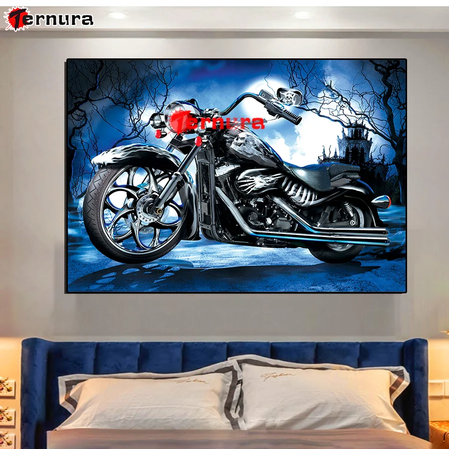 

Алмазная живопись, локомотив, 5d алмазная вышивка, вышивка крестиком, мотоцикл, декоративная полноразмерная мозаика