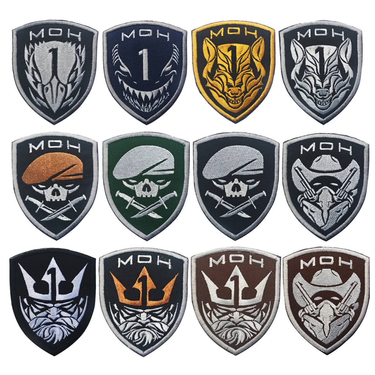 Project Honor Embroidery Patch Emblem Medal of honor King Eagle Wolf Skull Military Applique MOH  Tactical Patches