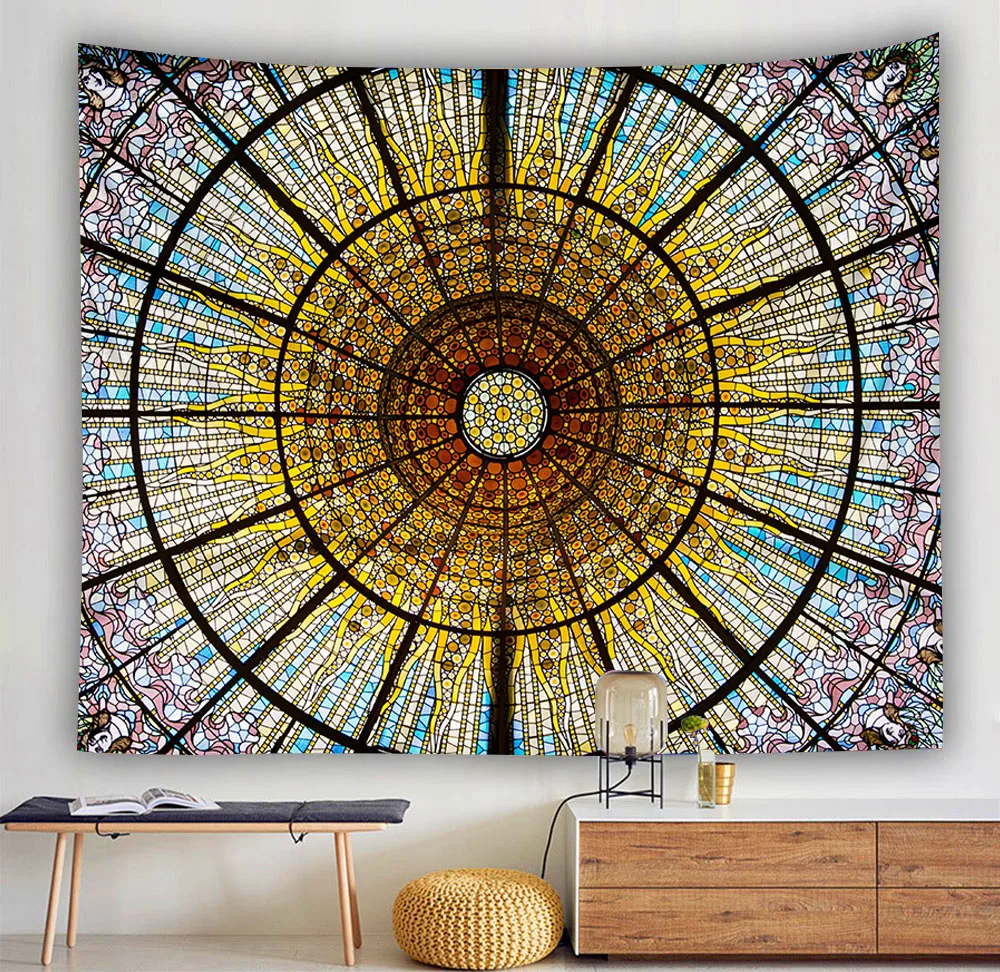 Гобелен с индийской мандалой Подвесной Настенный Коврик для песчаного пляжа