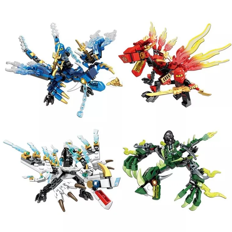 Ниндзя дракон рыцарь экшн модель строительные блоки совместимые с детскими