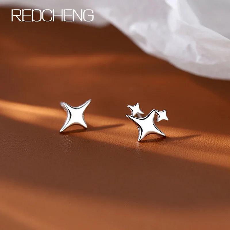 

Женские серьги из серебра 925 пробы, с четырьмя звездами