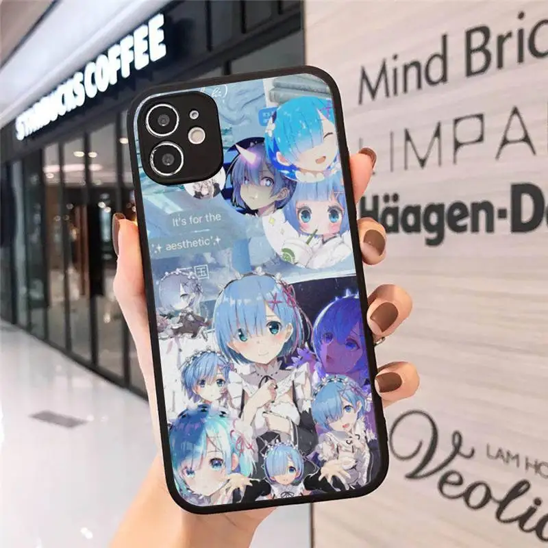 

Rem different world from zero poster Phone Case Matte Transparent for iPhone 7 8 11 12 s mini pro X XS XR MAX Plus cover funda