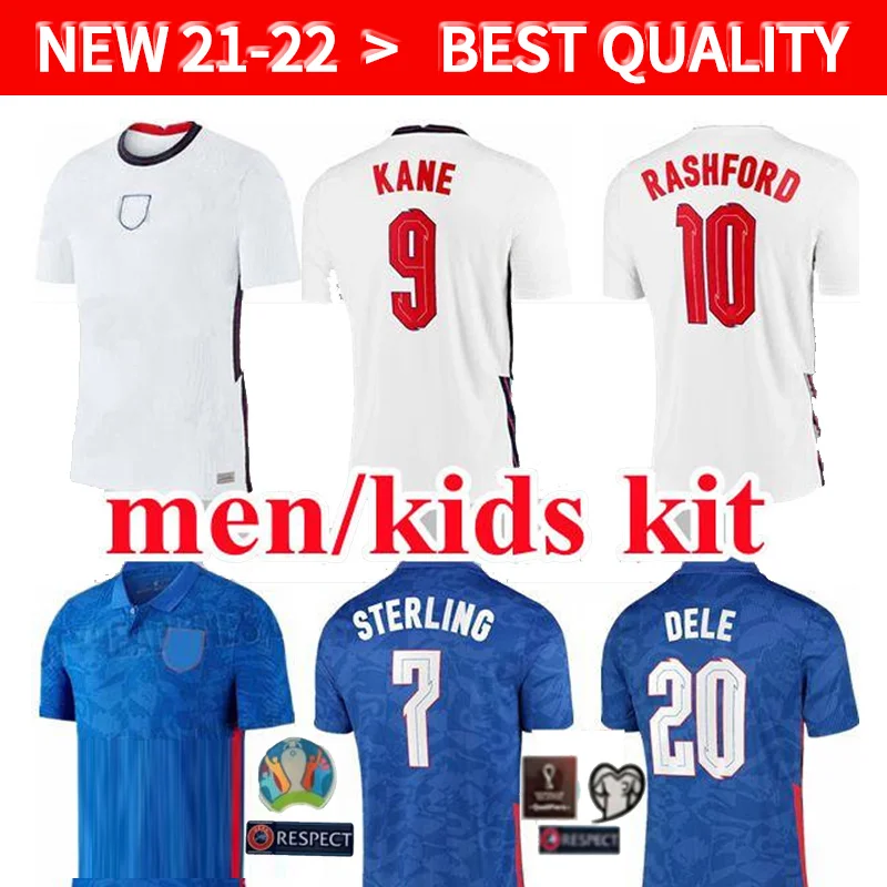 

2021 England Soccer Jersey kids Sock Set Sterling RASHFORD SANCHO GREALISH Football Kit KANE 2020 2021