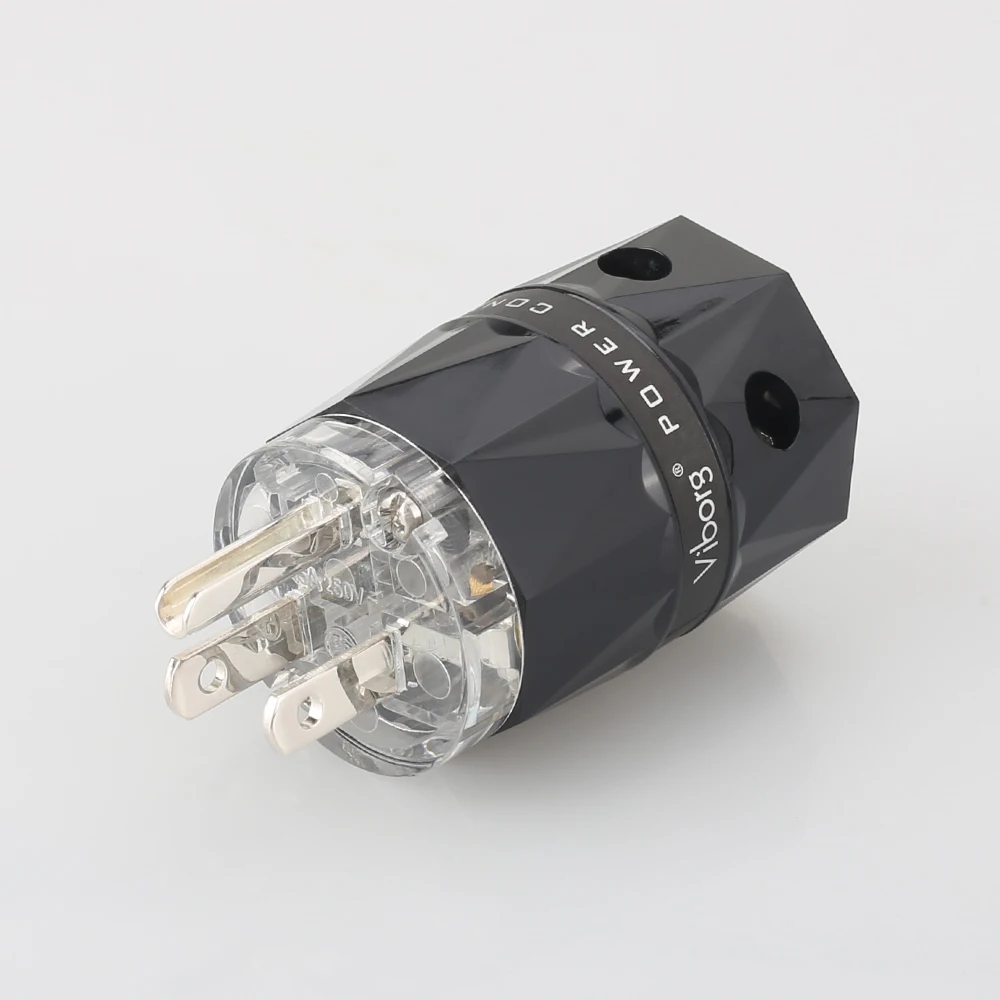 Viborg VM503S Pure Copper Silver Plated US AC Power Plug Connector for Audio DIY Cable | Электроника